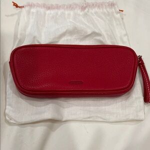 Coach Vibrant Red Leather Small Wristlet/Eyeglass Case